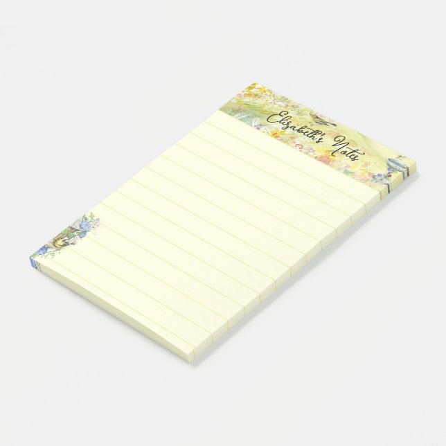 Bloco De Notas Pássaros no jardim personalizado (Inclinado)