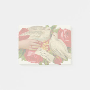 Bloco De Notas Pássaros Vintage Amor Vitoriano Pombo Arte Clássic