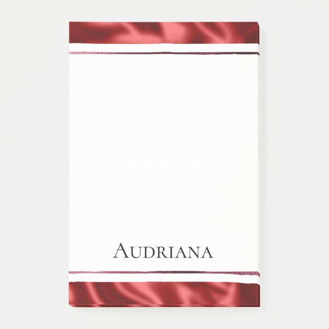 Bloco De Notas Passion Red Romantic Faux Satin (Frente)