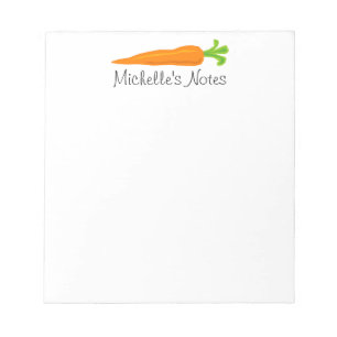 Bloco De Notas Pasta de notas de cenoura laranja personalizada pa