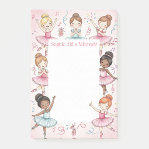 Bloco De Notas Pasta de Notas Mitzvah Personalizada por Ballerina