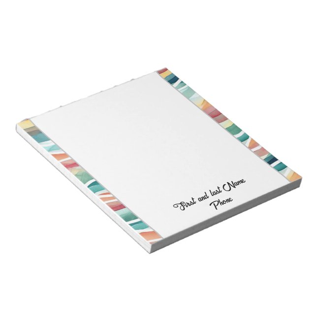 Bloco De Notas Pastel Abstrato de Aquarela (Inclinado)