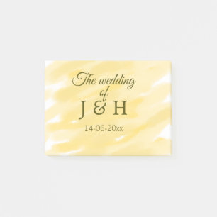 Bloco De Notas Pastel amarelo-manteiga, casamento do casal le
