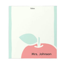 Pastel Apple Brush Frame Teacher Notepad