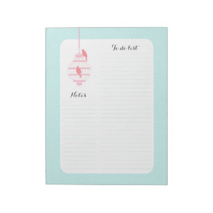 Bloco De Notas Pastel Birdcage