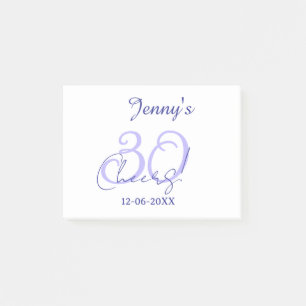 Bloco De Notas Pastel comemora 30º aniversário roxo elegante nome