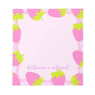 Bloco De Notas Pastel de Morango Rosa