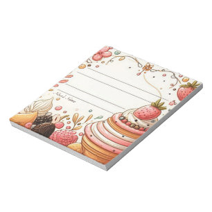 Bloco De Notas Pastel Desserts do padeiro Personizavle