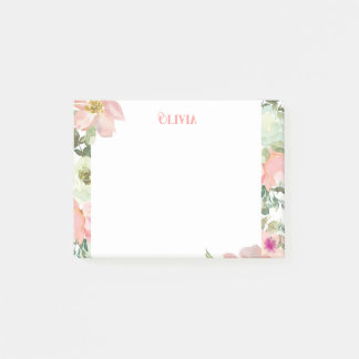 Bloco De Notas Pastel Floral Personalizado