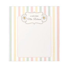 Bloco De Notas Pastel Floral Personalizado | Escrita de Nome Pers