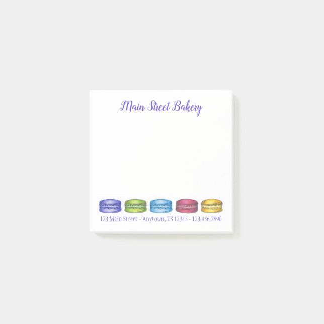 Bloco De Notas Pastel French Macaron Cookery Bakery Chef (Frente)