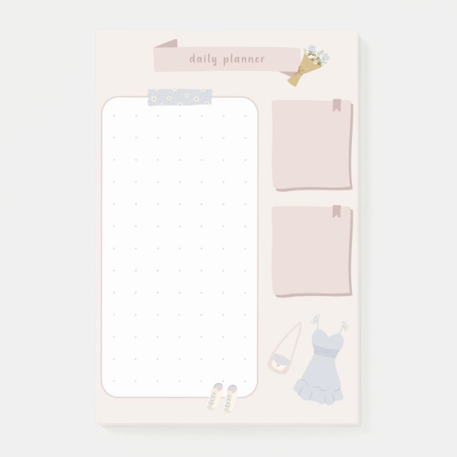 Bloco De Notas Pastel Minimalist Daily Planner (Frente)