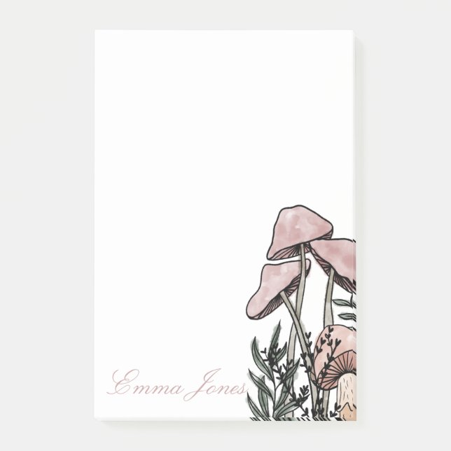 Bloco De Notas Pastel Modern Mushroom (Frente)