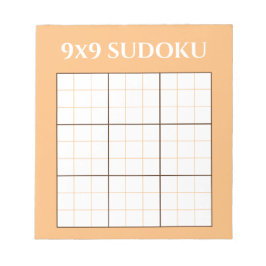 Bloco De Notas Pastel Orange 9 por 9 Sudoku Modelo