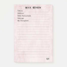 Bloco De Notas Pastel Pink Elegant Simple Monogram Book Review