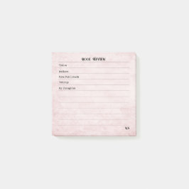 Bloco De Notas Pastel Pink Feminine Simple Modern Monogram