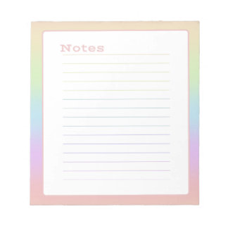 Bloco De Notas Pastel Rainbow