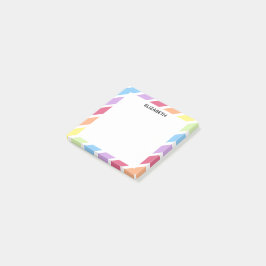Bloco De Notas Pastel Rainbow Diagonal Stripe Name | Personalizar