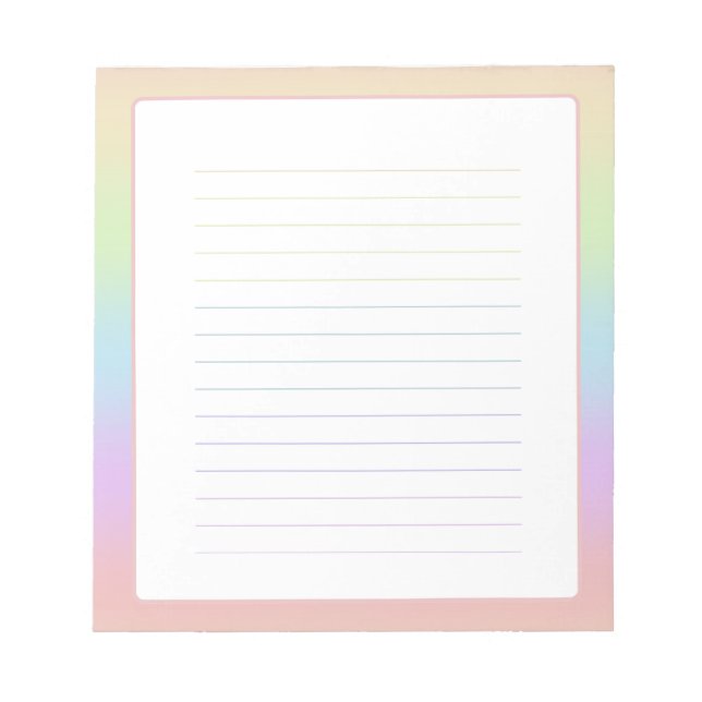 Bloco De Notas Pastel Rainbow Notepad (Frente)