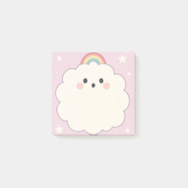 Bloco De Notas Pastel Rainbow Sticky Notes with Clouds Posta It