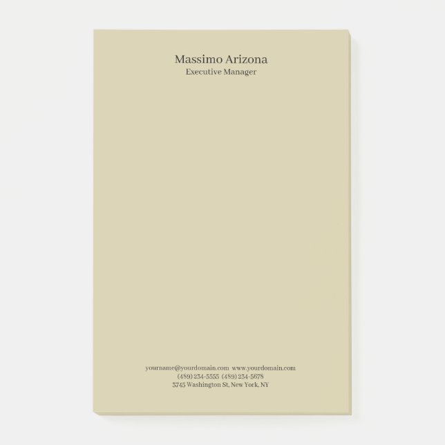 Bloco De Notas Pastel Sand Plain Professional Modern Minimalist (Frente)