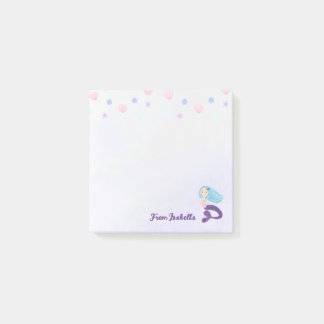 Bloco De Notas Pastel Teal & Purple Mermaid Princess
