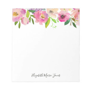 Bloco De Notas Pastel Watercolor, Pastel, de cor rosa-palha Elega