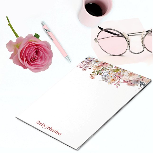 Bloco De Notas Pastel Wild Flowers Personalizadas (Criador carregado)