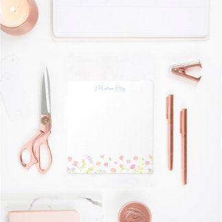 Bloco De Notas Pastel Wildflower Personalized Blue Notepad
