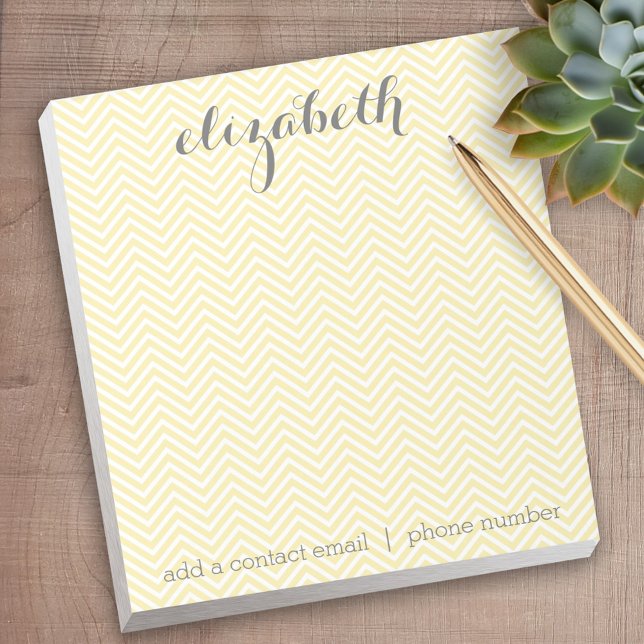 Bloco De Notas Pastel Yellow e Stationery Suite for Women (Personalized notepad - great for a gift or your home office)