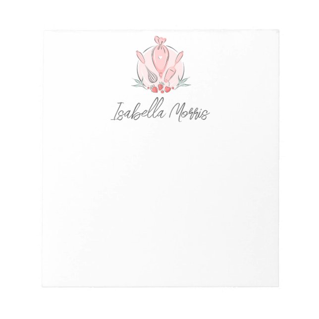 Bloco De Notas Pastelaria bonito personalizada (Frente)