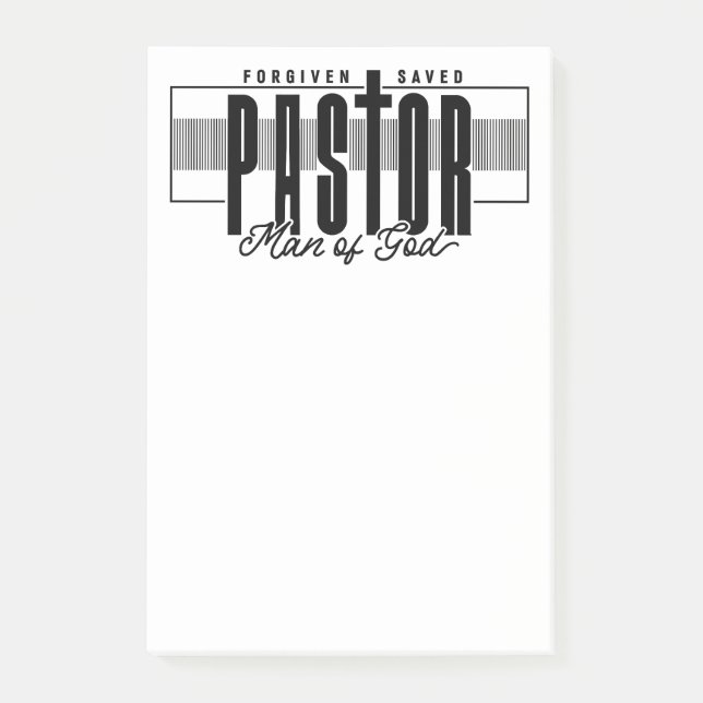 Bloco De Notas Pastor Man Of God Posta-It Notes (Frente)