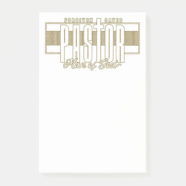 Bloco De Notas Pastor Man Of God Posta-It Notes (Frente)