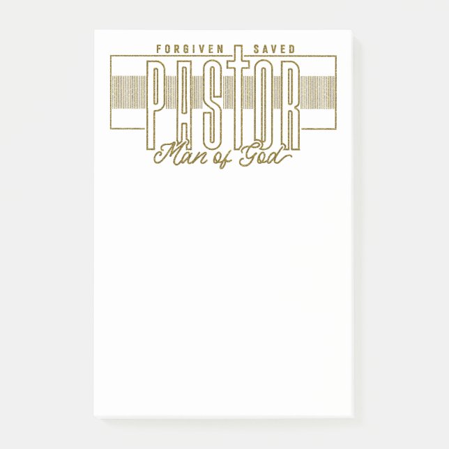 Bloco De Notas Pastor Man Of God Posta-It Notes (Frente)