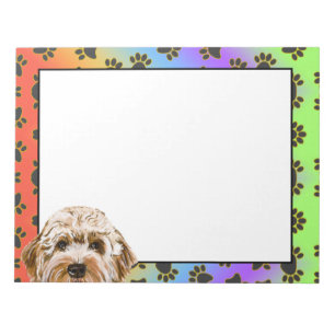 Bloco De Notas Pata colorida de labradoodle