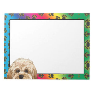 Bloco De Notas Pata colorida de maltipoo