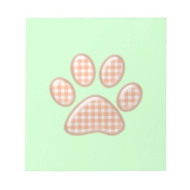 Bloco De Notas pata de gingham - laranja (Frente)