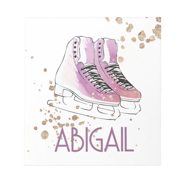 Bloco De Notas "Patinação de Figura", cor-de-rosa (Frente)