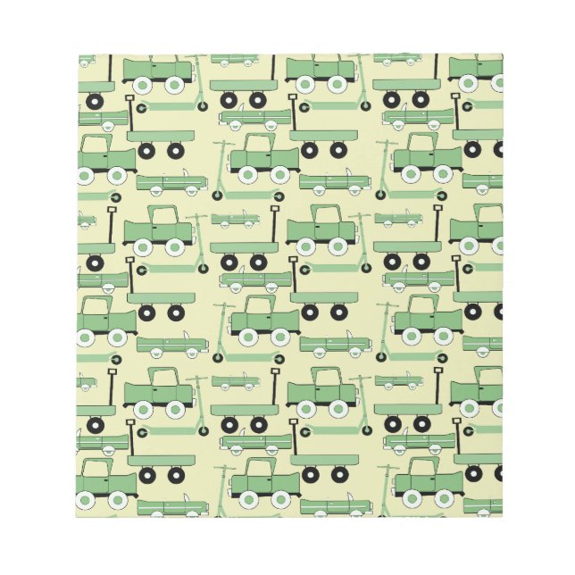 Bloco De Notas Patinetes De Rota Retro De Verão Veículos Vagões (Frente)