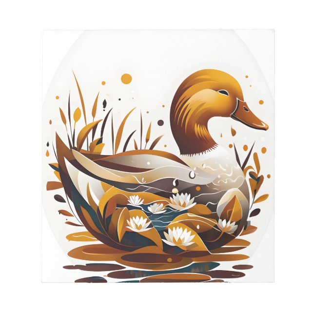 Bloco De Notas Pato Artsy com Pond em Silhouette (Frente)