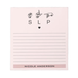 Bloco De Notas Patologista de Linguagem de SLP Personalizado ASL
