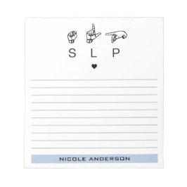 Bloco De Notas Patologista de Linguagem de SLP Personalizado ASL