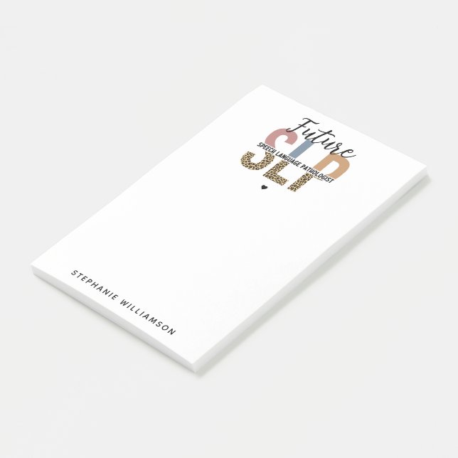 Bloco De Notas Patologista Leopard de Discurso SLP Futuro Persona (Inclinado)