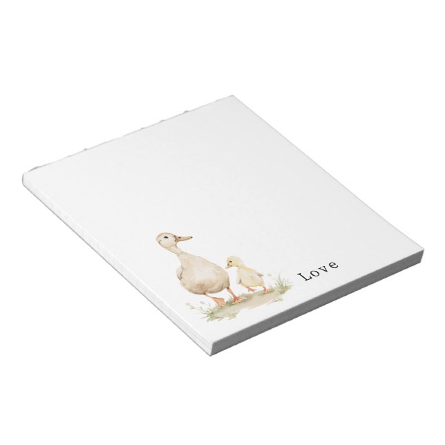 Bloco De Notas Patos Bebês de Mãe Amarela (Inclinado)