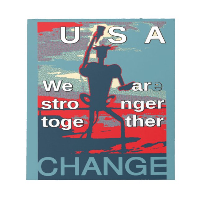 Bloco De Notas Patriotic USA Hope Graphic Art Impressão Design (Frente)