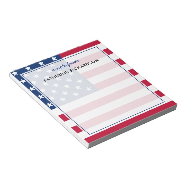 Bloco De Notas Patriótica Americana Personalizada (Inclinado)