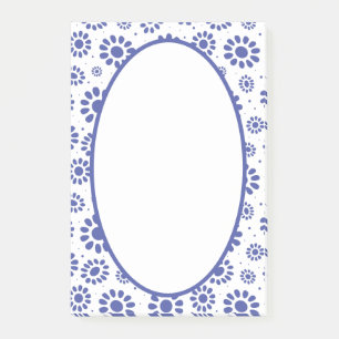 Bloco De Notas Patterno azul Abstrato branco de Hampton