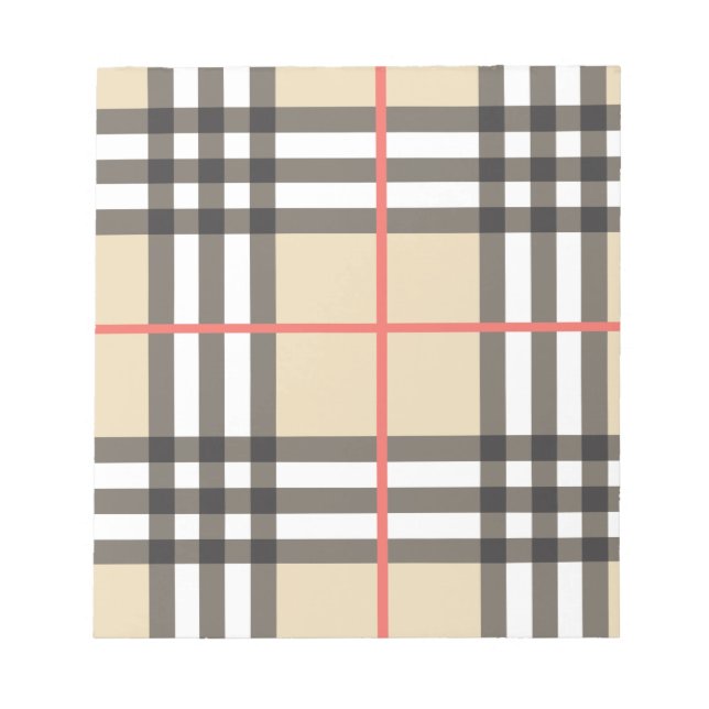 Bloco De Notas Patterno Na moda da Moda Geométrica Escocesa (Frente)