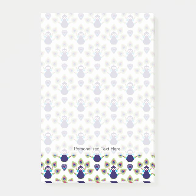 Bloco De Notas pavão exótico retro de india (Frente)