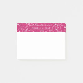 Bloco De Notas Pavão Rosa Simplesmente Floral Personalizado